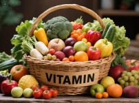비타민 C가 풍부한 신선한 과일과 야채