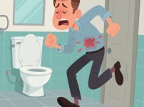 설사로 급하게 화장실로 온 남자