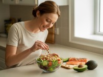 건강한 여성이 여성호르몬에 좋은 음식을 준비하는 모습