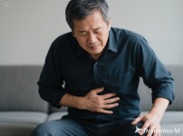 복통으로 고통받는 남성