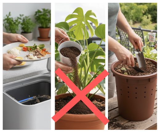 음식물 처리기 찌꺼기를 화분에 사용하는 방법 음식물 처리기 찌꺼기를 화분에 사용하는 방법