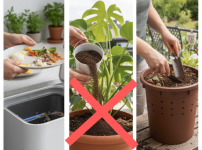 음식물 처리기 찌꺼기를 화분에 사용하는 방법