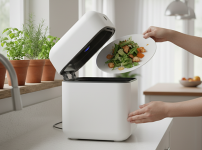 음식물 처리기를 사용하는 모습