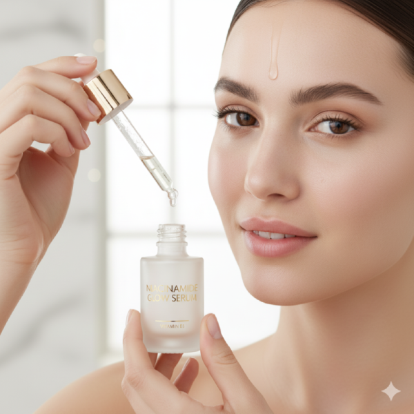 니아신 성분의 화장품을 바르고 있는 여성