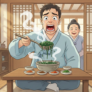 뜨거운 매생이국에 입천장을 데인 미운 사위